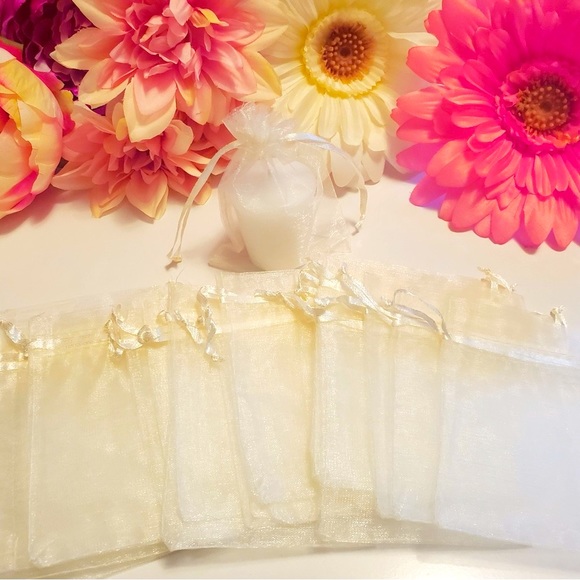 Ivory Beige Shimmering Organza Bags 50 PCS - Picture 4 of 5